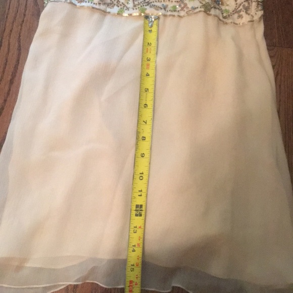 Alex Gaines 100% Silk Peach dress w beading - Picture 7 of 7